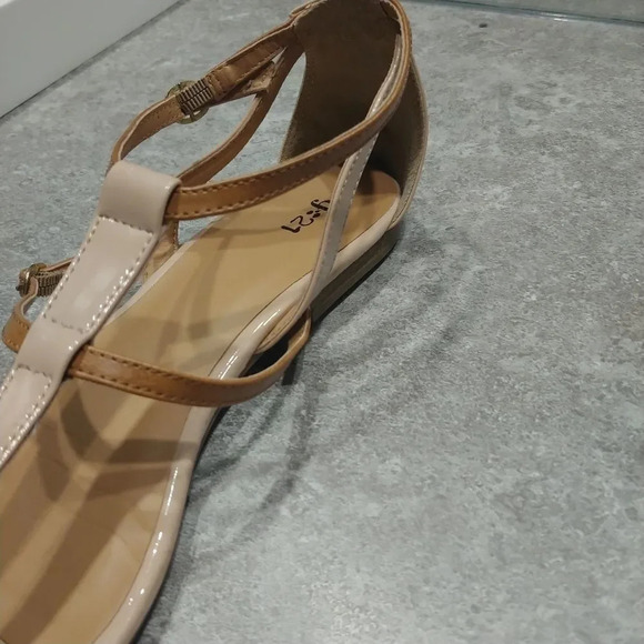 G21 Flat Strappy Sandals,  Tan/Nude, 10 - Picture 4 of 9